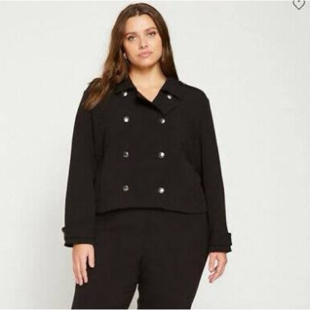 Universal Standard Nadia Black Double-Breasted Jacket